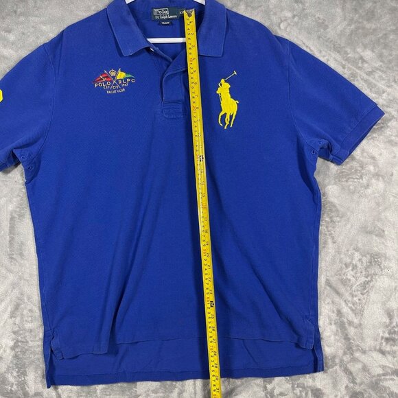 Polo by Ralph Lauren Blue Mens XXL Rugby Shirt Big Pony & Yacht Club Embroidery - Picture 8 of 11